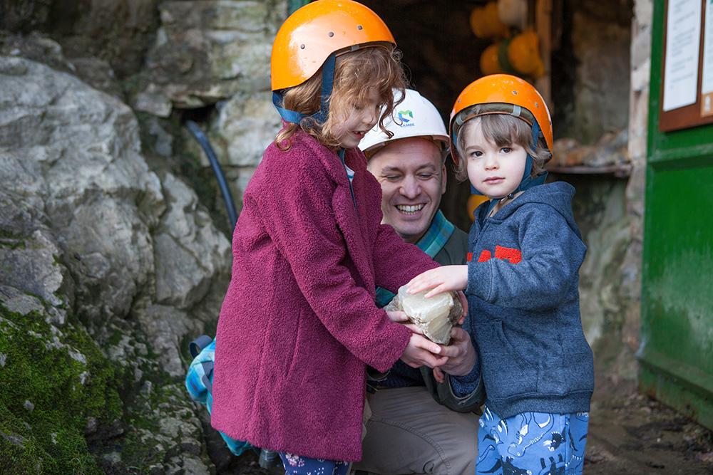 Children enjoying a visit to the Peak District Mining Museum