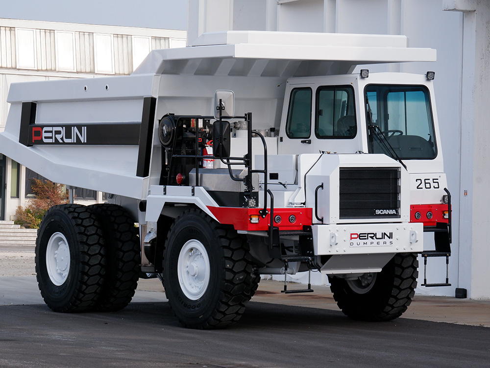 With its small dimensions, Perlini says its new DP265WD rigid hauler is an ideal vehicle for quarries and public works. Pic: Perlini 