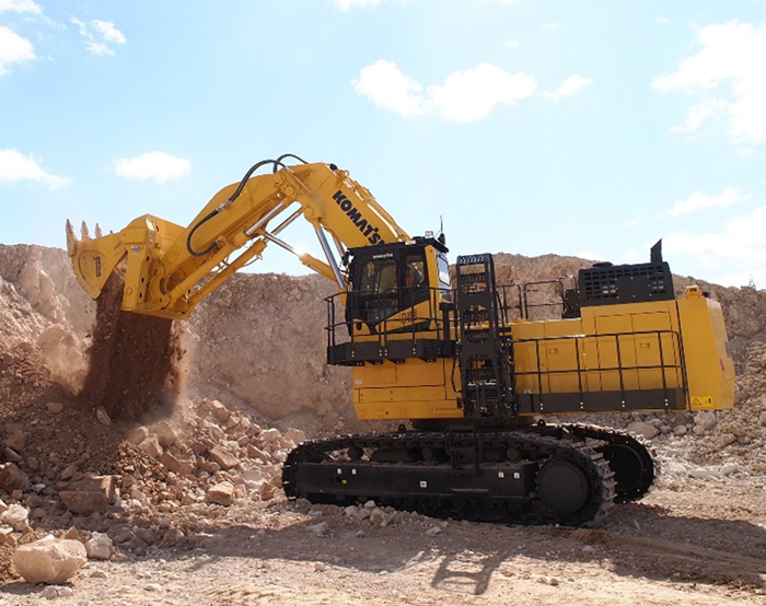 The cab elevation helps the operator see where the material is loaded in the truck’s body. 