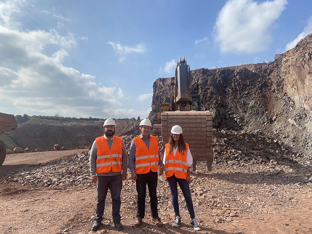 César Luaces Frades with two ANEFA-FdA colleagues in a German quarry
