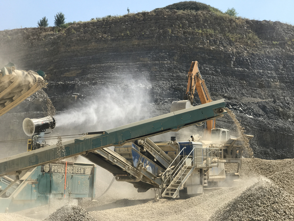 Mitigating the effects of dust from crushing aggregates
