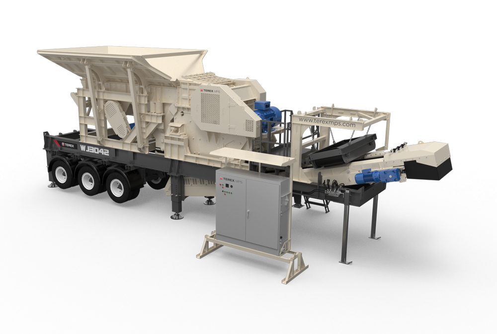 Terex MPS’ WJ3042 is said to be a high-performance wheeled jaw crusher plant