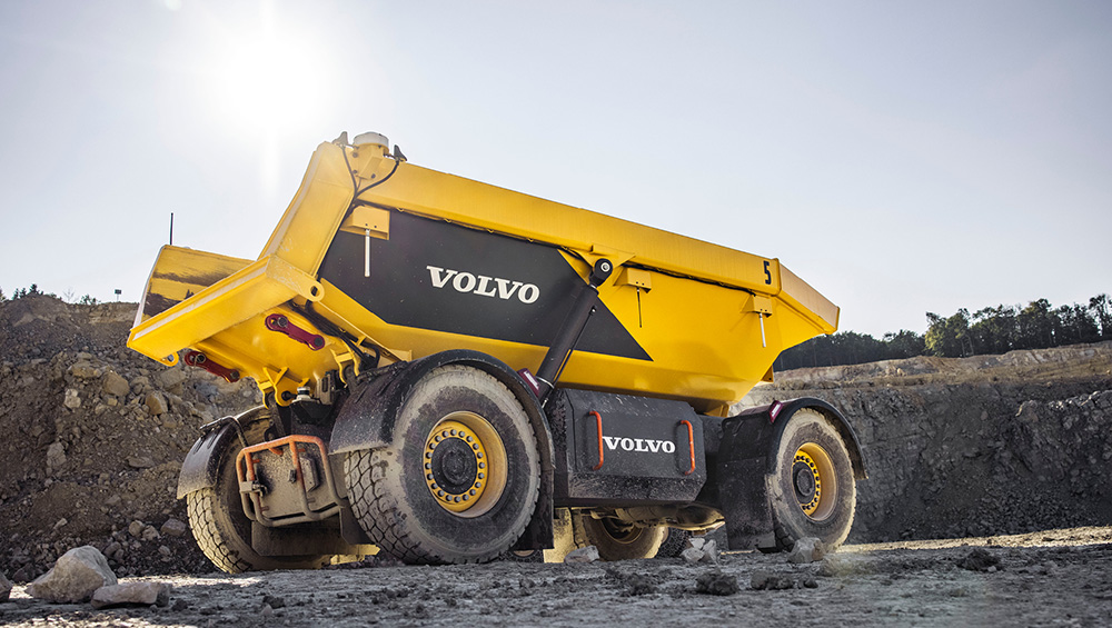 Volvo Autonomous Solutions and Holcim Switzerland are testing electric haulers in a Swiss limestone quarry