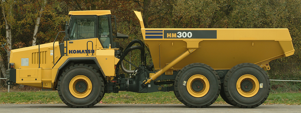 HM300-1 articulated dump truck was introduced in Europe in 2003