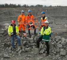 crew at the Asker Oppmaling quarry with Aibotix’s Aibot X6 hexacopter