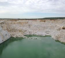 A water-filled section of the Koelga quarry