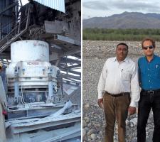 Terex MPS cone crusher and Partha Pratim Basistha with Sushil Chauhan