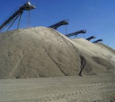 Manufacted sand stockpiles