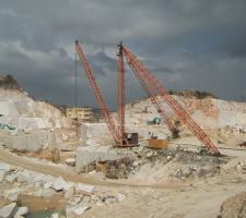 Derrick cranes at a Morwad marble mining site 650.jpg