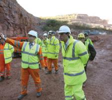 Group of men on quarry site 