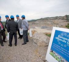 local stakeholders touring a quarry