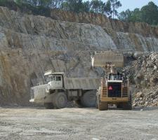 The quarry operates the breakers to keep pace with demand from the cement plant