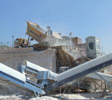 The quarry's primary and secondary crushing equipment