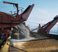 Aggregates being washed