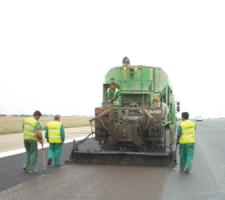 slurry paving at an airport