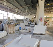 Marble is processed in the workshops
