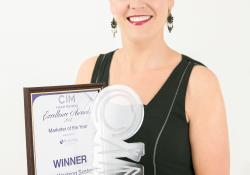 Elaine Donaghy with her marketer award