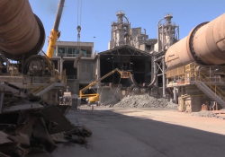 Material from the old furnaces is being used to produce new cement