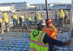 Blue Planet's limestone-coated lightweight aggregate was used in concrete mixes at the San Francisco International Airport expansion project. Image: Blue Planet