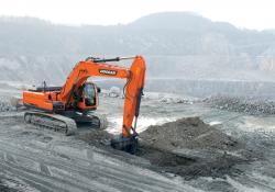 Doosan Infracore's products include the DX340LC excavator