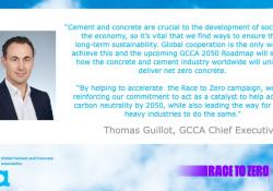 The GCCA says it is the first association representing a global essential industry to join the Race to Zero campaign as an accelerator