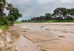 Kidepo River in Uganda. Rivers are a popular sand source for miners