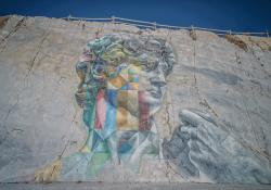 Brazilian artist Eduardo Kobra’s depiction of David by Michelangelo at Cima di Gioia marble quarry in Tuscany, which marks the boundary between the city of Carrara and Massa © Gianni Tonazzini | Dreamstime.com