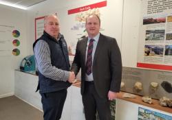 Institute of Quarrying CEO James Thorne (left) and Longcliffe Group MD Paul Boustead in the NSC's Learning Zone