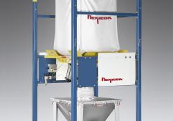 The Flexicon BFF Series Bulk Bag Discharger is designed to promote total evacuation into vacuum conveying lines, dust-free