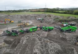 The EvoQuip crushing and screening train at the open day