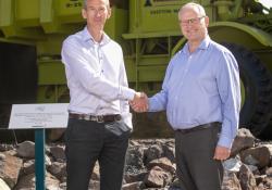 Peter Barkwill (right) with his successor as Wainwright CEO Tom Longland