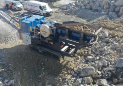 The Omega J1065T jaw crusher at the Quarry Kit site in Cahir, Co. Tipperary