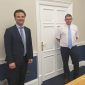 Alexander Pavlov (left), general manager of Atlas Copco compressors UK & Ireland, with Cooper Freer key account manager Craig Yates